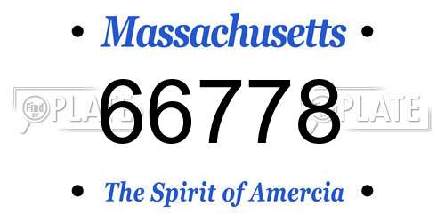 66778 Massachusetts License Plate