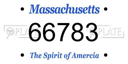 66783 Massachusetts License Plate