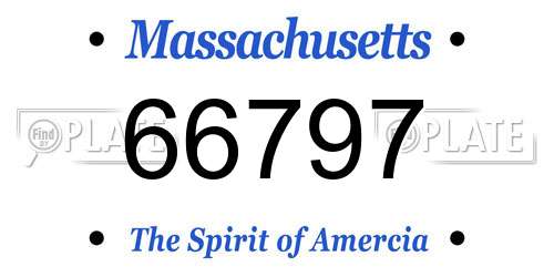 66797 Massachusetts License Plate