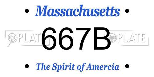 667B Massachusetts License Plate