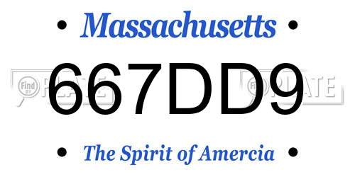 667DD9 Massachusetts License Plate