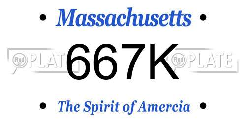 667K Massachusetts License Plate