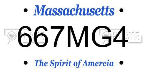 667MG4 Massachusetts License Plate