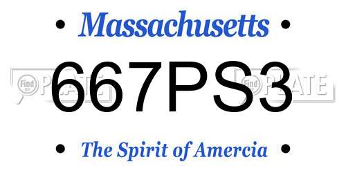 667PS3 Massachusetts License Plate