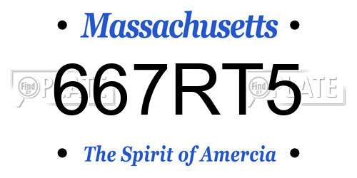 667RT5 Massachusetts License Plate