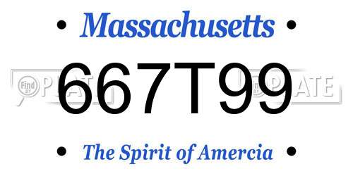 667T99 Massachusetts License Plate