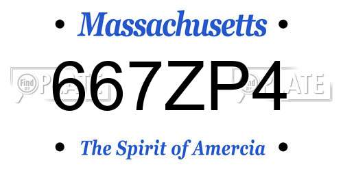 667ZP4 Massachusetts License Plate