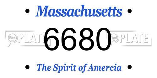 6680 Massachusetts License Plate