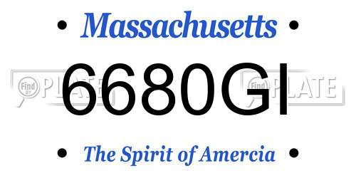 6680GI Massachusetts License Plate