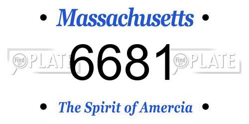 6681 Massachusetts License Plate