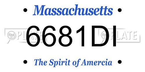 6681DI Massachusetts License Plate