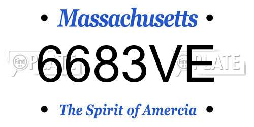 6683VE Massachusetts License Plate