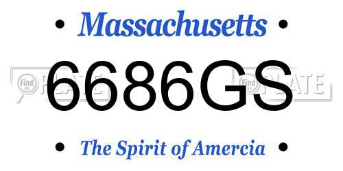 6686GS Massachusetts License Plate