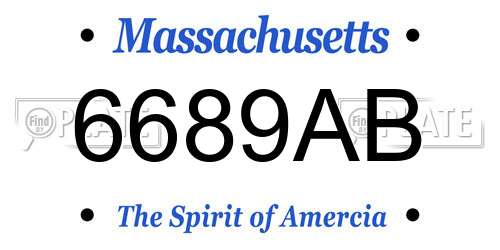 6689AB Massachusetts License Plate