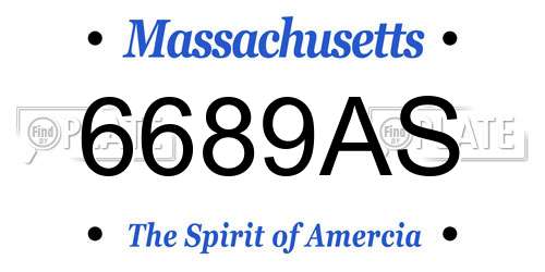 6689AS Massachusetts License Plate