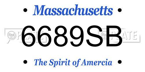 6689SB Massachusetts License Plate