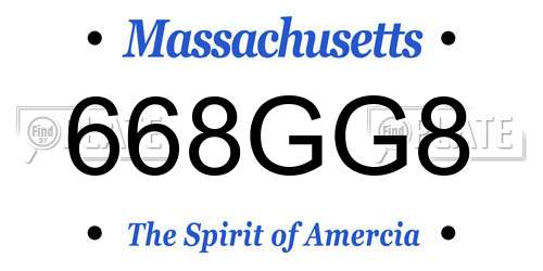 668GG8 Massachusetts License Plate