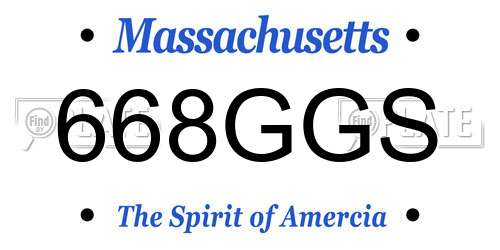 668GGS Massachusetts License Plate