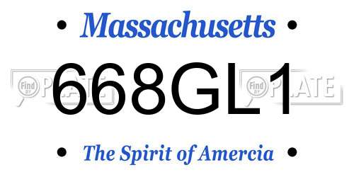 668GL1 Massachusetts License Plate
