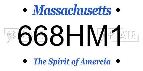 668HM1 Massachusetts License Plate