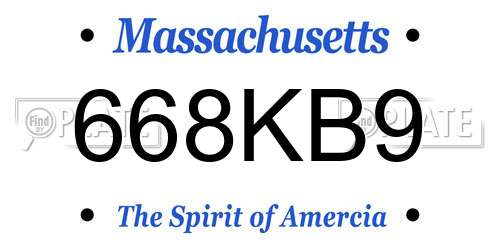 668KB9 Massachusetts License Plate