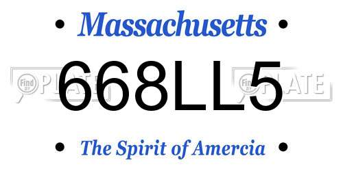 668LL5 Massachusetts License Plate