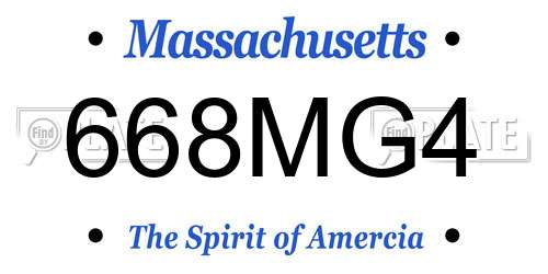 668MG4 Massachusetts License Plate