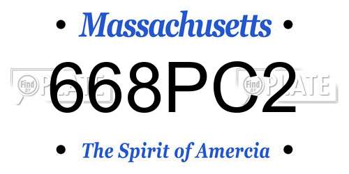 668PC2 Massachusetts License Plate