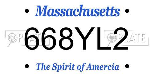 668YL2 Massachusetts License Plate
