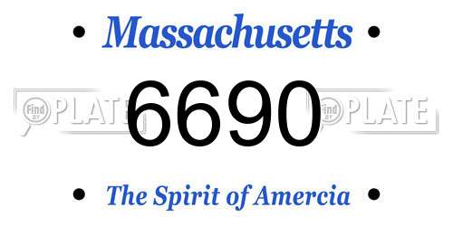 6690 Massachusetts License Plate