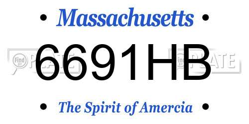 6691HB Massachusetts License Plate