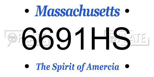 6691HS Massachusetts License Plate