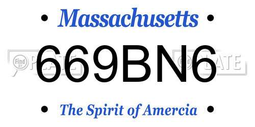 669BN6 Massachusetts License Plate