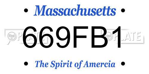 669FB1 Massachusetts License Plate