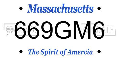 669GM6 Massachusetts License Plate