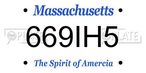 669IH5 Massachusetts License Plate