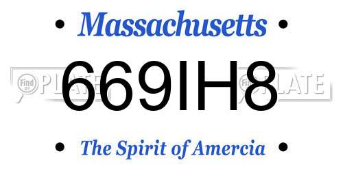 669IH8 Massachusetts License Plate