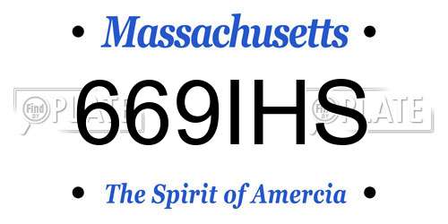 669IHS Massachusetts License Plate