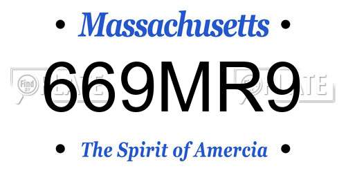 669MR9 Massachusetts License Plate