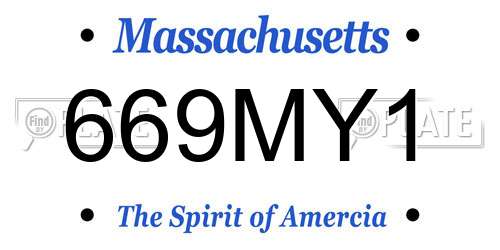 669MY1 Massachusetts License Plate