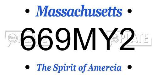 669MY2 Massachusetts License Plate