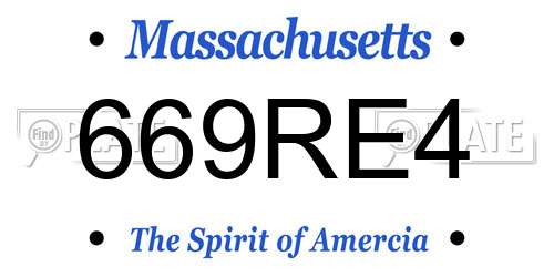 669RE4 Massachusetts License Plate
