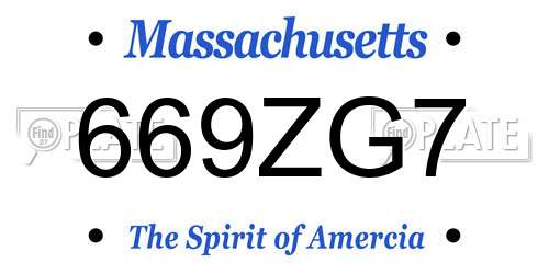669ZG7 Massachusetts License Plate