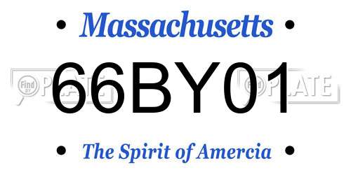 66BY01 Massachusetts License Plate