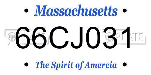 66CJ031 Massachusetts License Plate