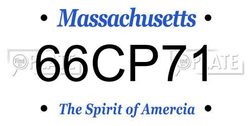 66CP71 Massachusetts License Plate