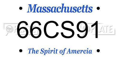 66CS91 Massachusetts License Plate