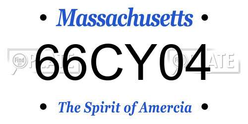 66CY04 Massachusetts License Plate