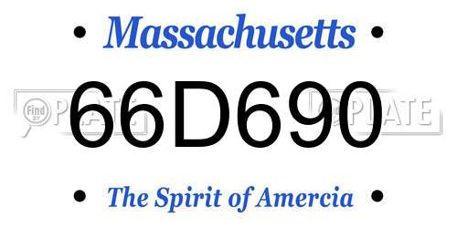 66D690 Massachusetts License Plate
