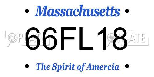 66FL18 Massachusetts License Plate